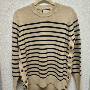 Tuckernuck Cream and Black Striped Sweater